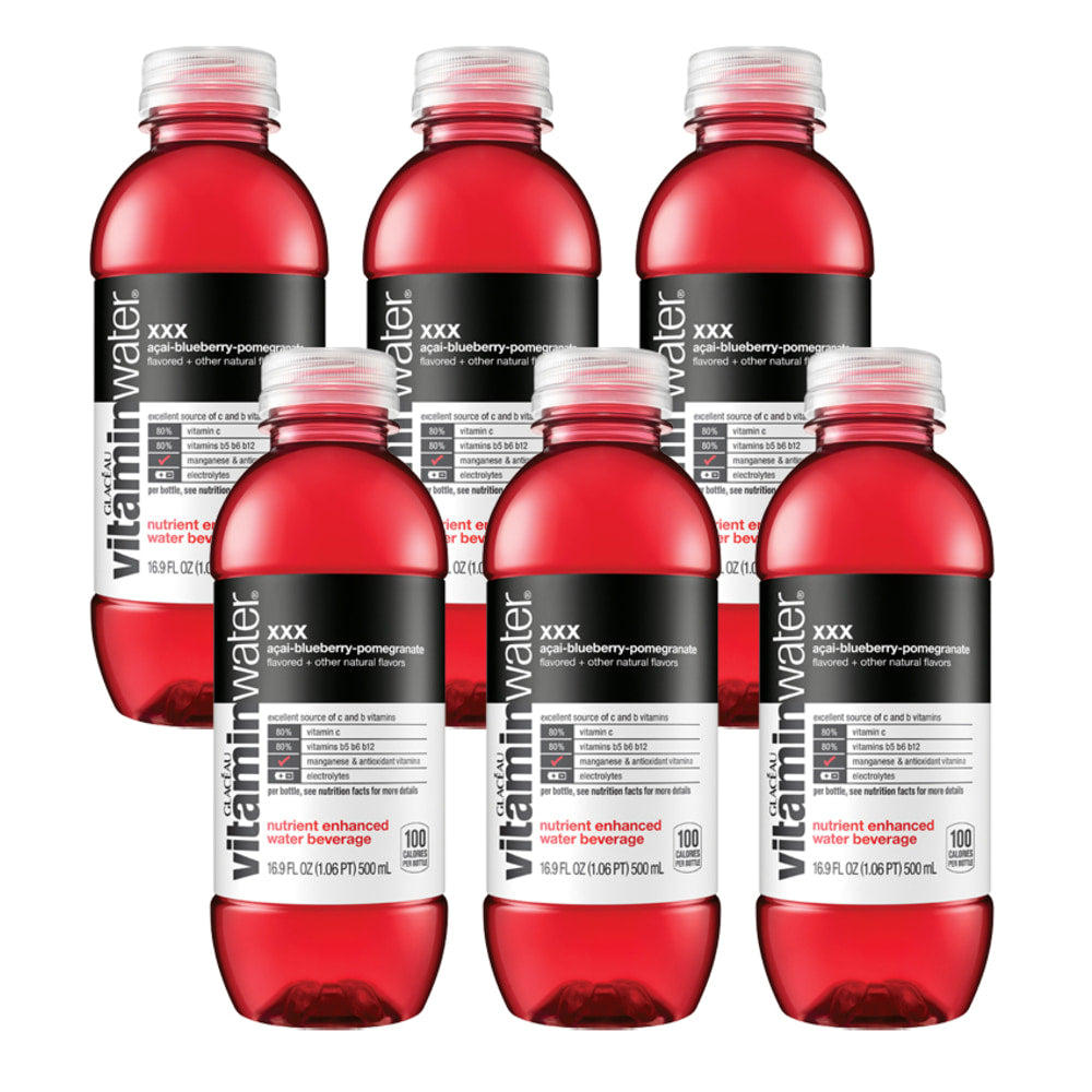 glaceau vitaminwater XXX with Açai-Blueberry-Pomegranate Flavor, 16.9 Oz, Pack Of 6 Bottles