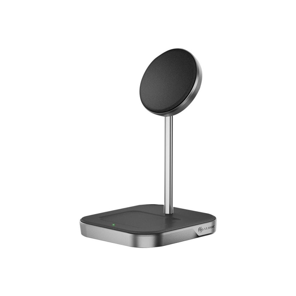 ALOGIC MagSpeed 2-in-1 - Wireless charging stand - 15 Watt - matte black, aluminum - for Apple AirPods; AirPods Pro; iPhone 12, 12 Pro, 13, 13 Pro, 13 Pro Max
