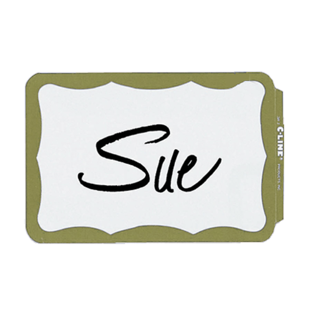Maco Name Badges, Gold Border, Pack Of 100