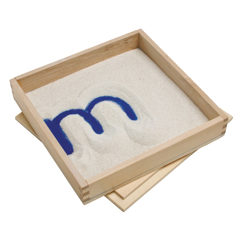 Primary Concepts Letter Formation Sand Tray, 8inH x 8inW x 1 1/2inD, Brown/Blue, Pack Of 4