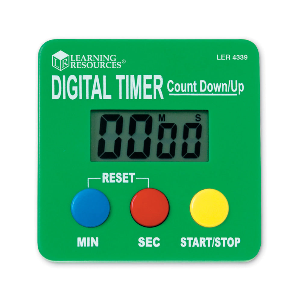 Learning Resources Digital Timer Countdown/Up, 2 3/4in x 2/3/4in, Assorted Colors, Pack Of 2