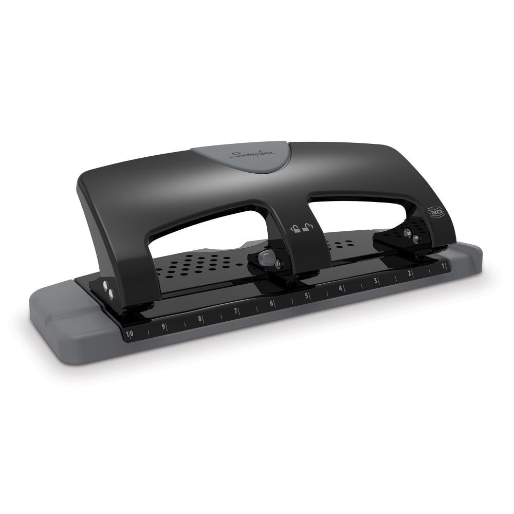 Swingline SmartTouch 3-Hole Low-Force Punch, 20-Sheet Capacity
