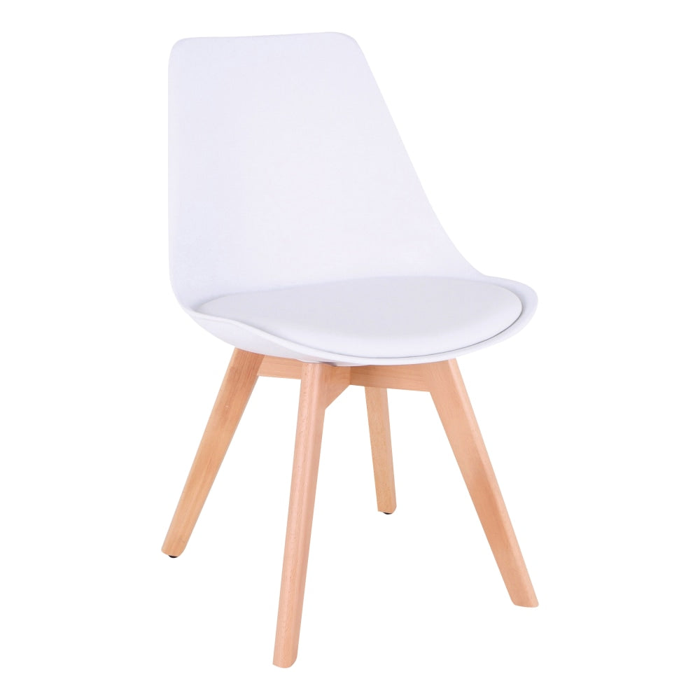 Lorell Modern Guest Chair, White/Baige