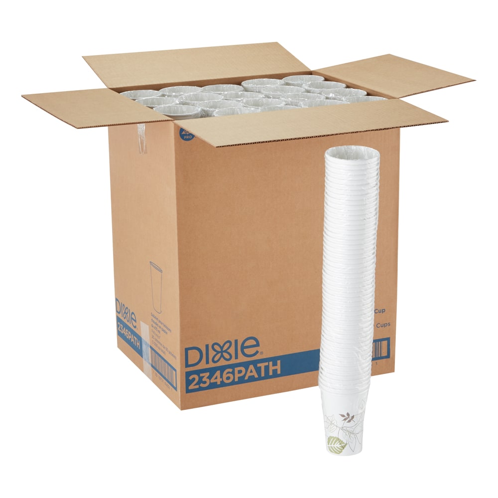 Dixie Pathways Paper Hot Cups, Leaves, 16 Oz, Carton Of 1,000