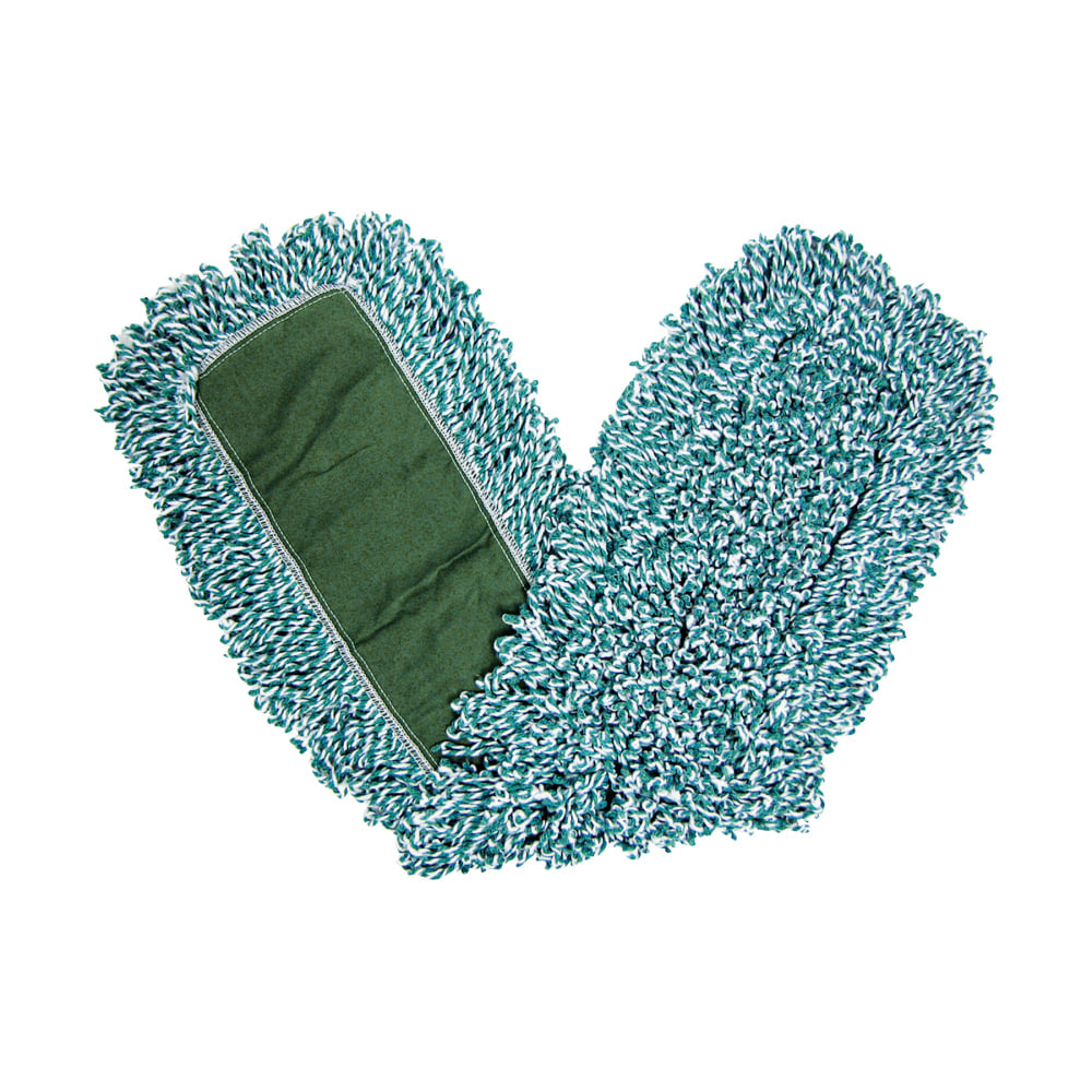 Rubbermaid Commercial Looped-End Microfiber Dust Mop Heads, 5in x 24in, Blue, Pack Of 12
