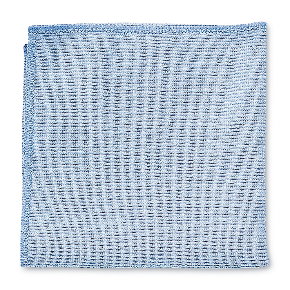 Rubbermaid Microfiber Cleaning Cloths, 16in x 16in, Blue, Pack Of 24