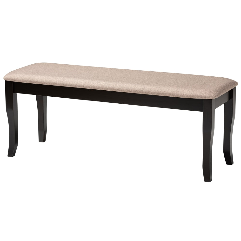 Baxton Studio Cornelie Dining Bench, Dark Brown/Sand