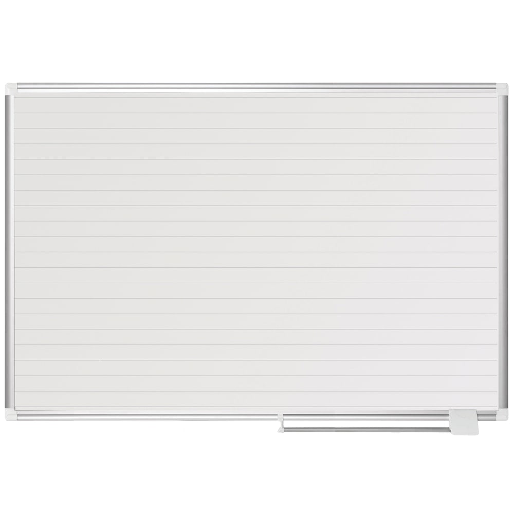 MasterVision Planning Magnetic Dry-Erase Board With 1in Grid, Laquered Steel, 36in x 48in, Aluminum Frame