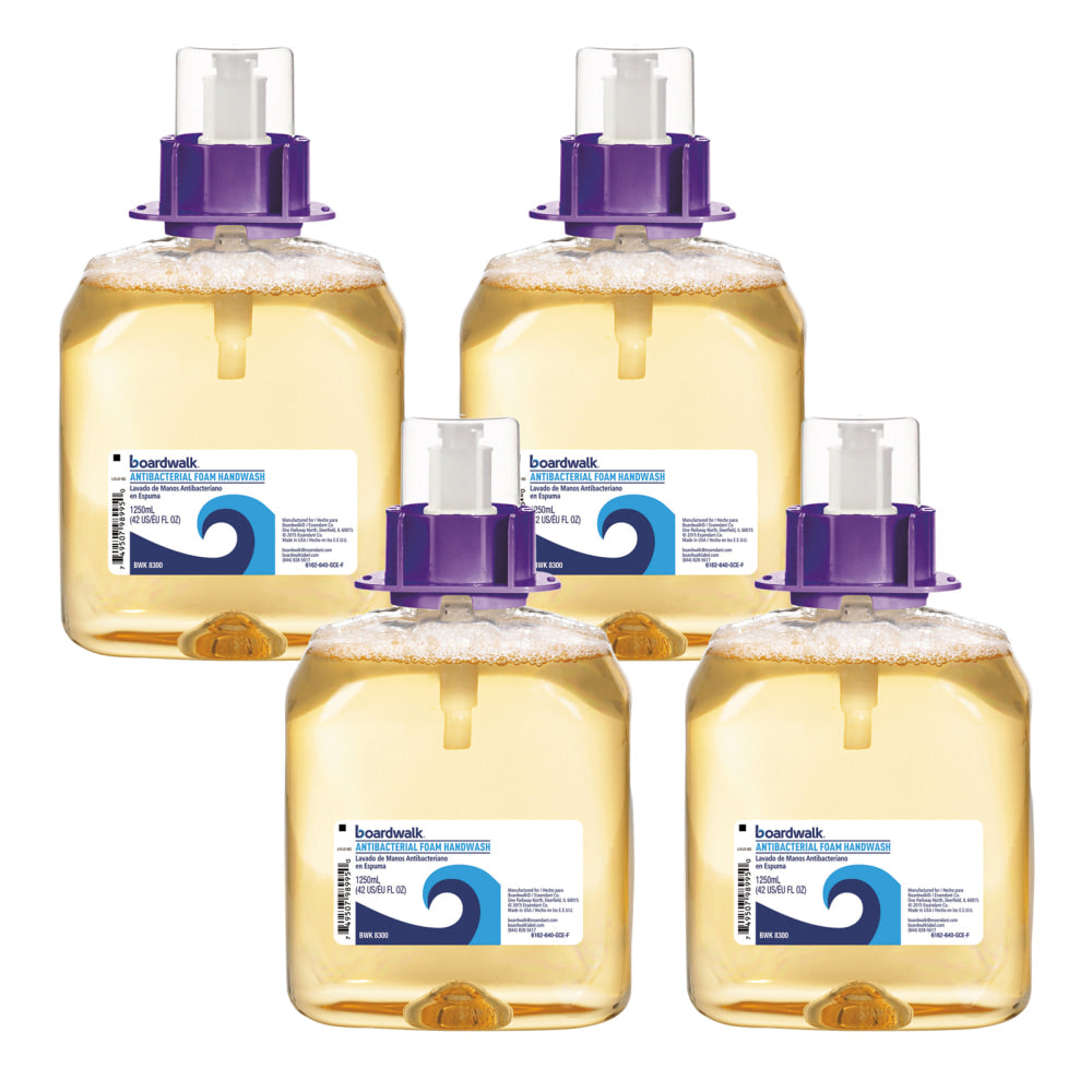 Boardwalk Foam Antibacterial Hand Wash Soap, Fruity Scent, 42.26 Oz, Carton Of 4 Bottles