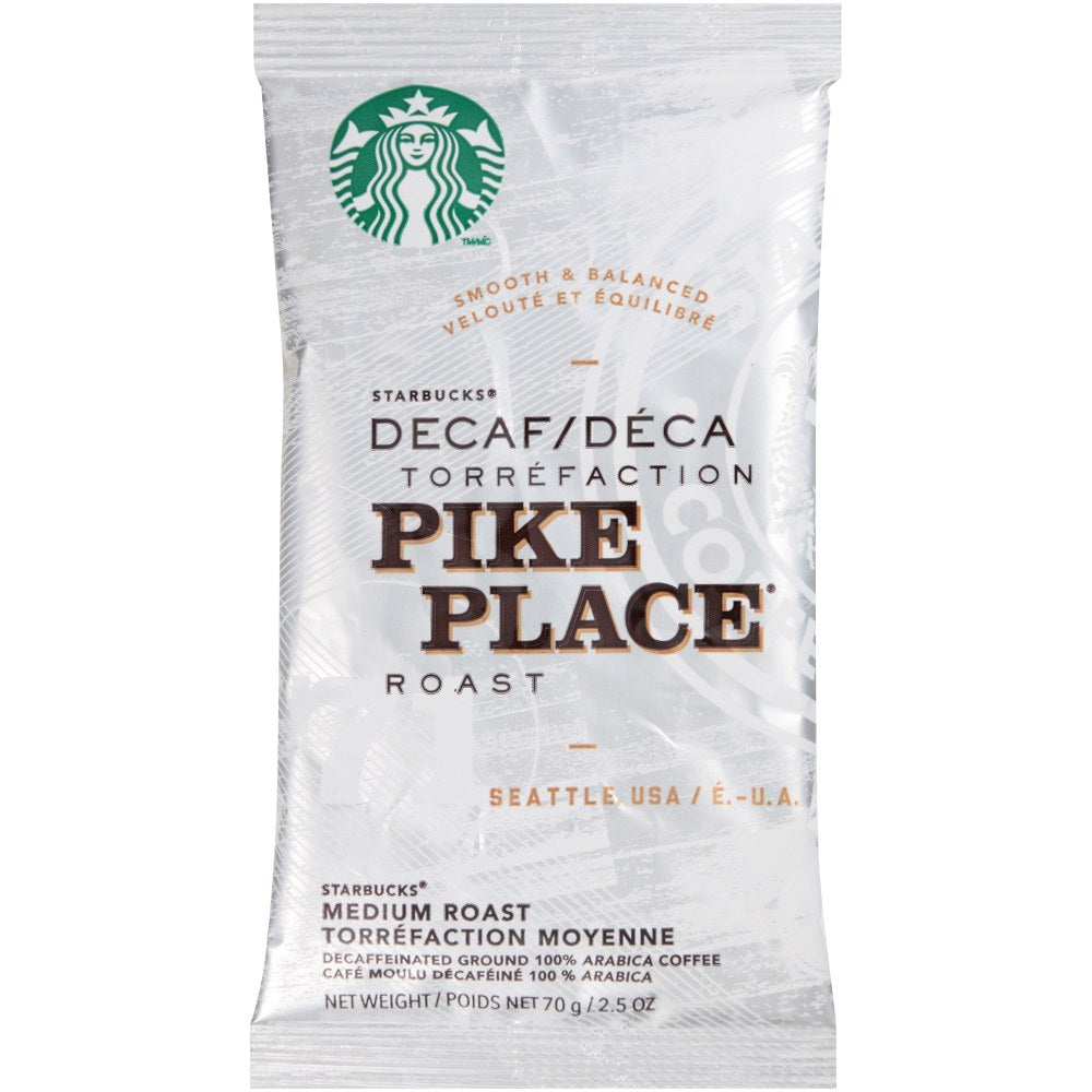 Starbucks Pike Place Single-Serve Coffee Packets, Decaffeinated, Carton Of 18
