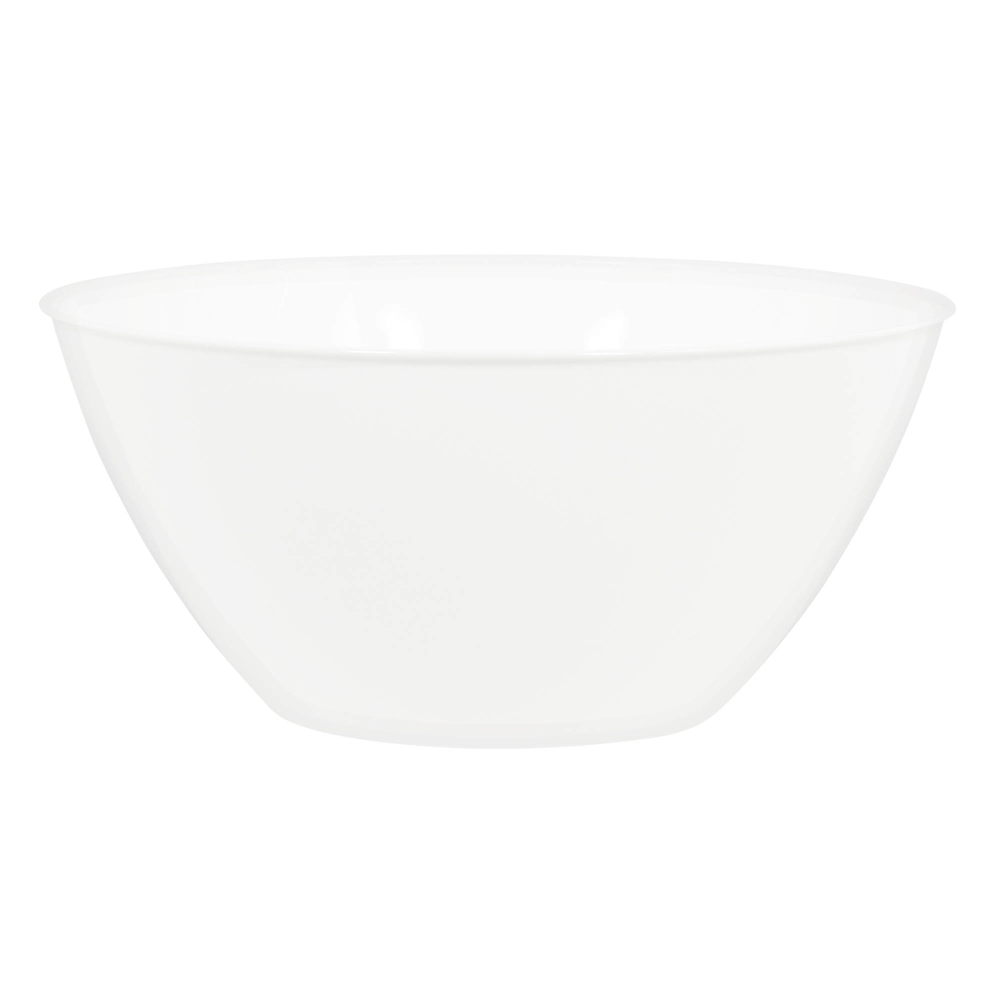 Amscan 5-Quart Plastic Bowls, 11in x 6in, Frosty White, Set Of 5 Bowls