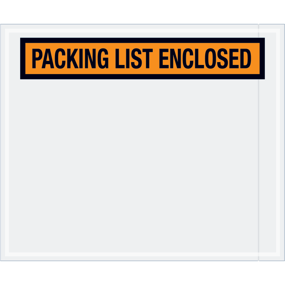 Tape Logic Preprinted Packing List Envelopes, Packing List Enclosed, 10in x 12in, Orange, Case Of 500