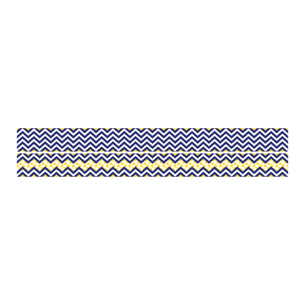 Barker Creek Double-Sided Straight-Edge Border Strips, 3in x 35in, Chevron Navy, Pack Of 12