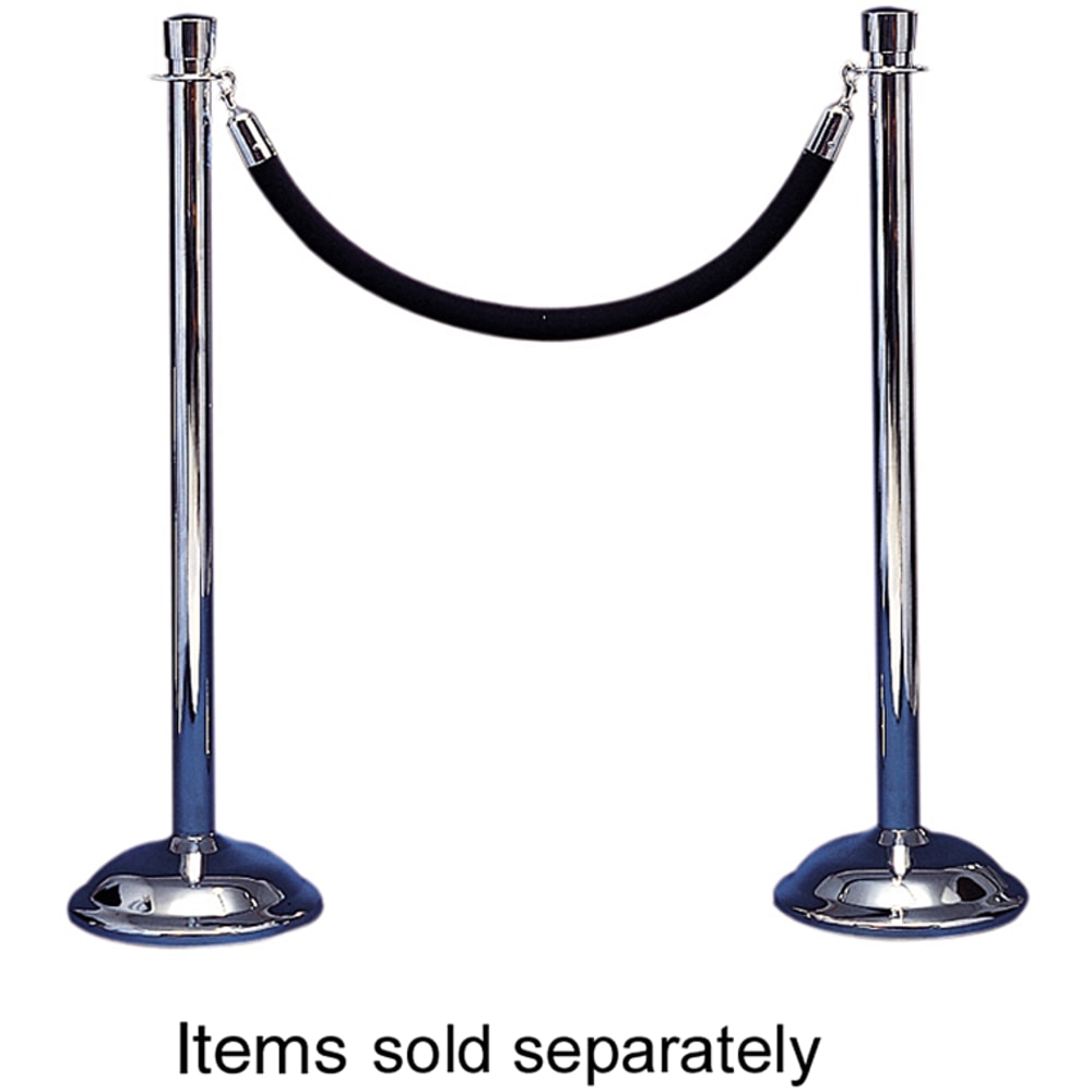 Tatco Weighted Bell-Shaped Stanchion Bases, 12in Diameter, Chrome, Box Of 2