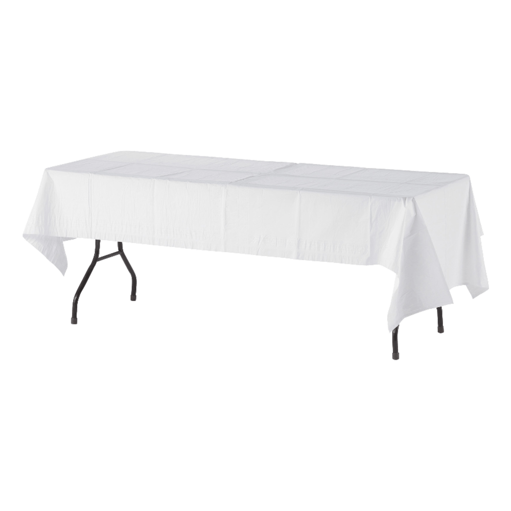 Tatco White Paper Table Covers, 54in x 108in, White, Box Of 20