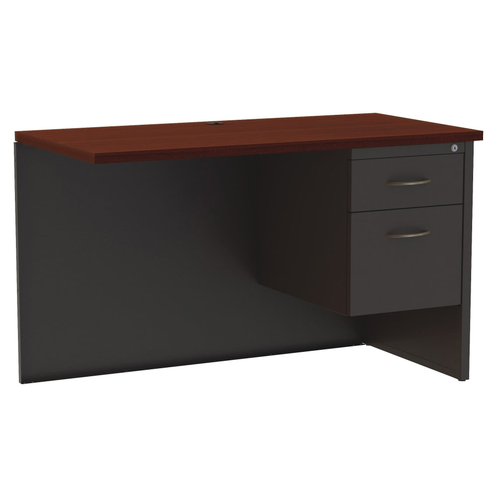 WorkPro Modular 48inW Right Return For Computer Desk, Charcoal/Mahogany