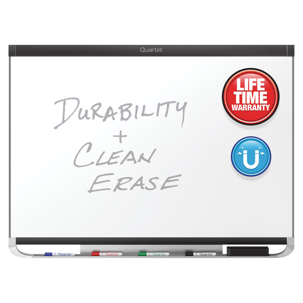 Quartet Prestige 2 DuraMax Porcelain Magnetic Dry-Erase Whiteboard, 96in x 48in, Aluminum Frame With Black Finish