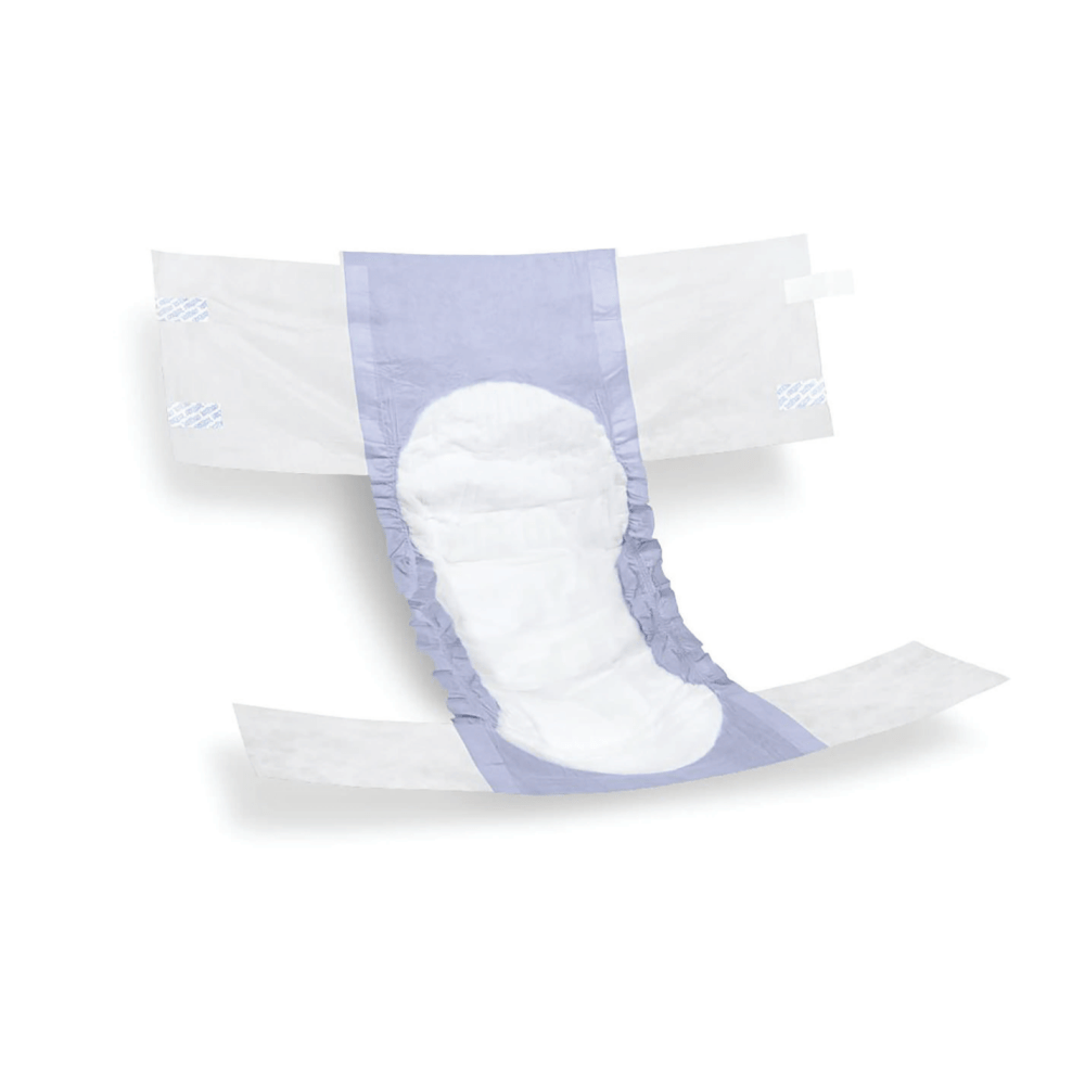 FitRight Extra Disposable Briefs, Regular, Blue/White, 20 Briefs Per Bag, Case Of 4 Bags
