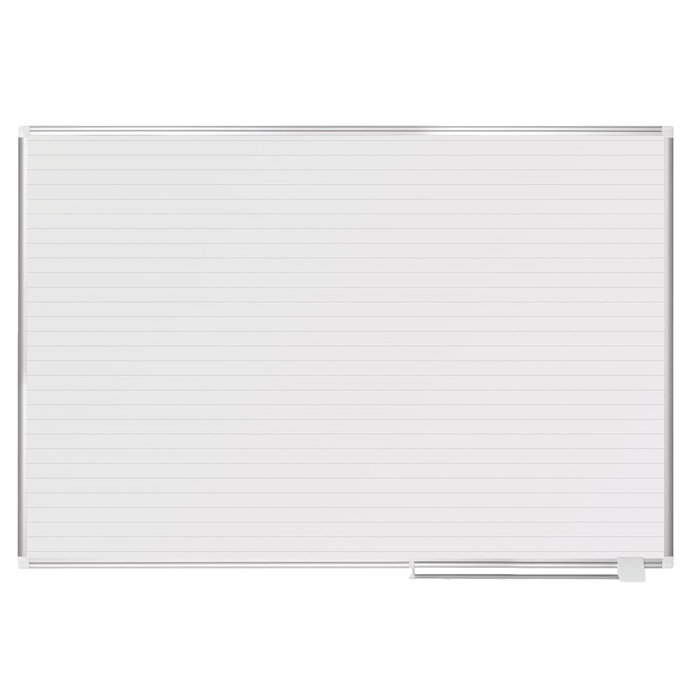 MasterVision Planning Magnetic Dry-Erase Whiteboard With 1in Grid, 48in x 72in, Aluminum Frame With Silver Finish