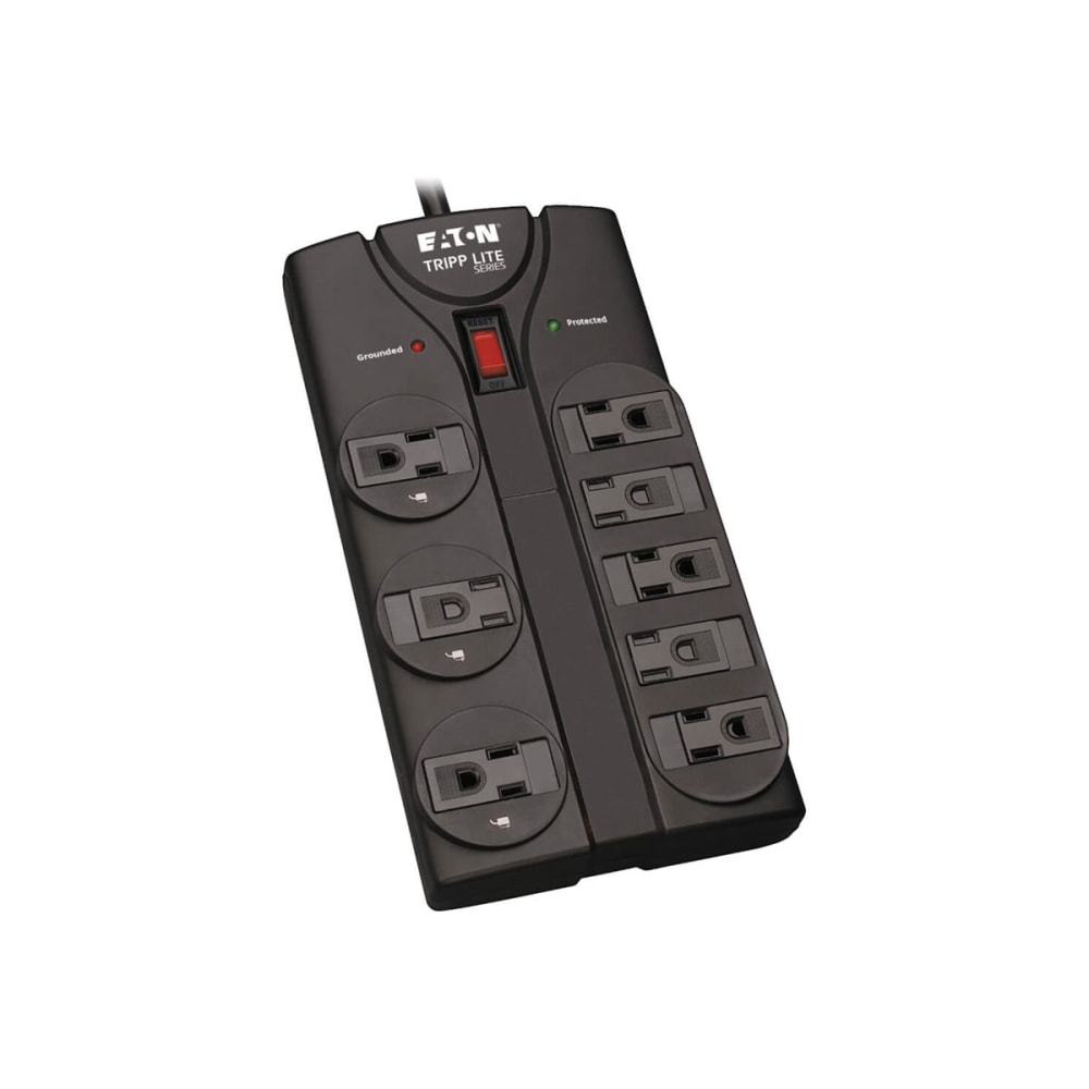 Tripp Lite Surge Protector Power Strip 8 Outlet 8 " Cord Black 1440 J - Surge protector - 15 A - AC 120 V - 1800 Watt - output connectors: 8 - 8 ft cord - black