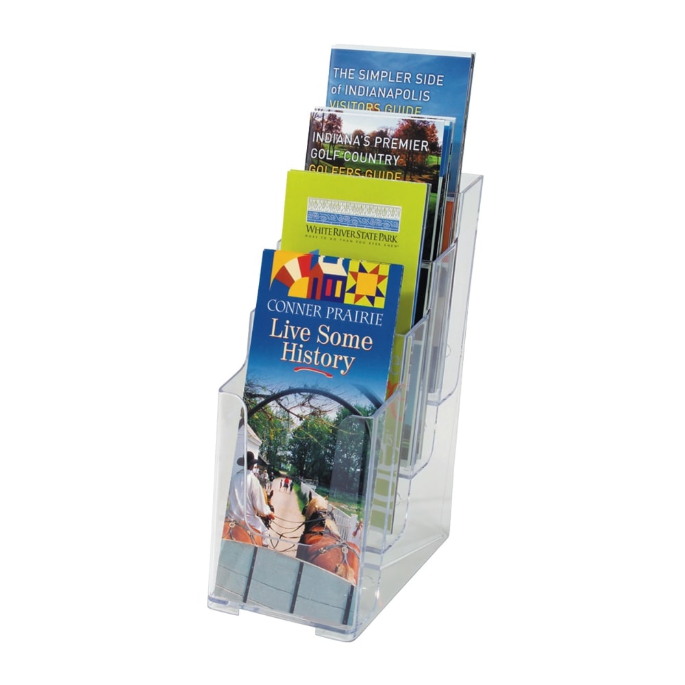Office Depot Brand 4-Tier Literature Holder, 10inH x 4-13/16inW x 6-1/8inD