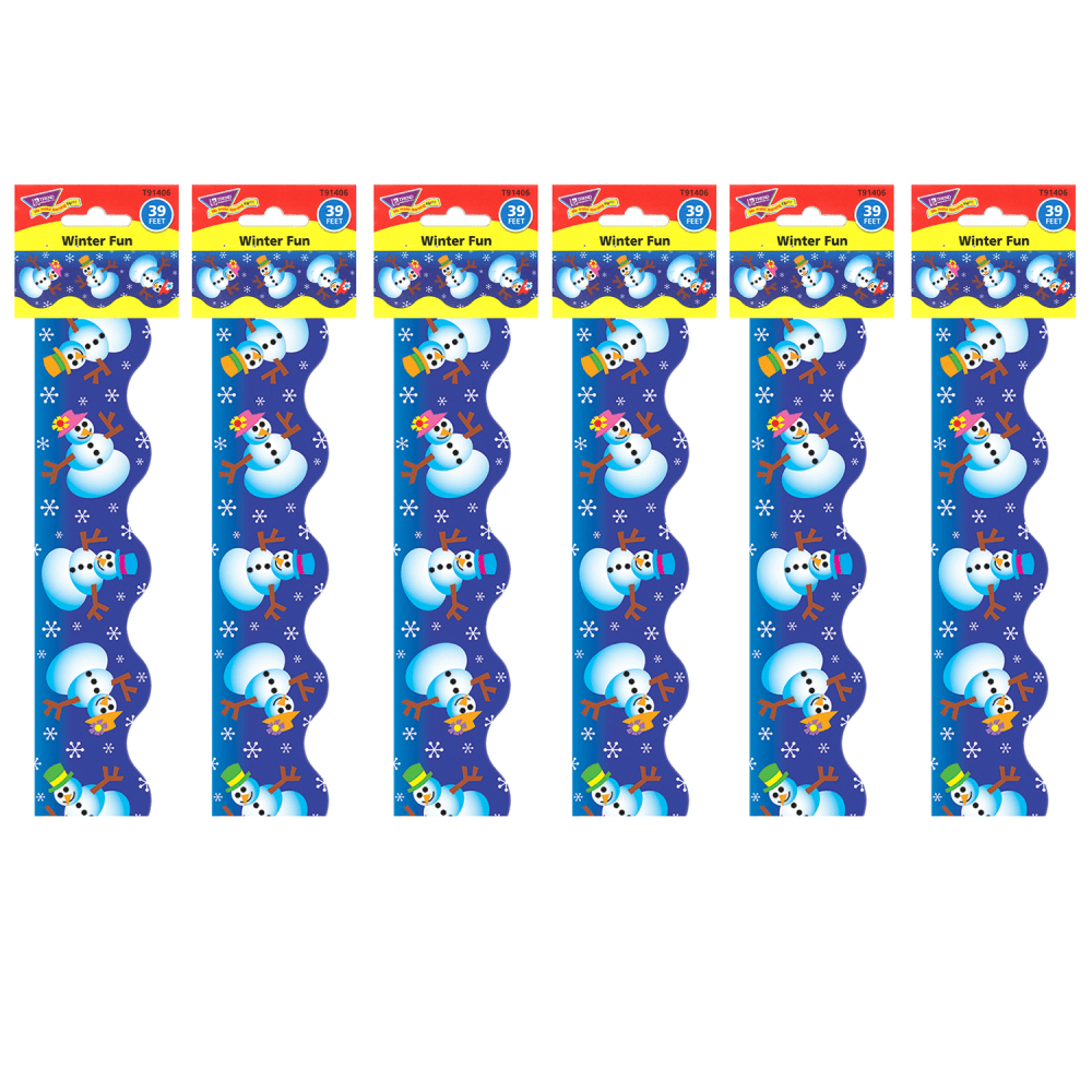 Trend Terrific Trimmers, Winter Fun, 39ft Per Pack, Set Of 6 Packs
