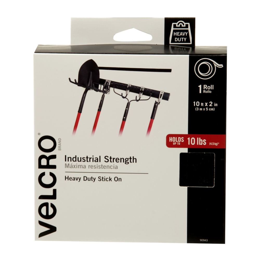 VELCRO Industrial Strength Self Stick Tape, 10ft x2in, Black