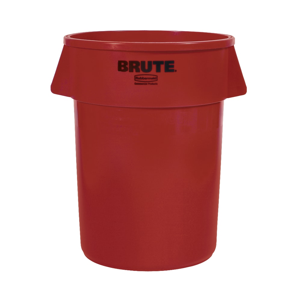 Rubbermaid Brute Round Plastic Trash Can, 31 1/2in x 24in, 44 Gallons, Red