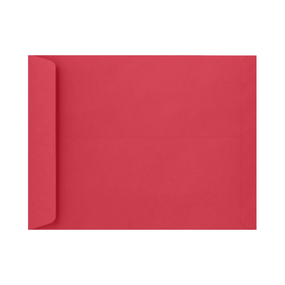 LUX Open-End 9in x 12in Envelopes, Gummed Seal, Holiday Red, Pack Of 50