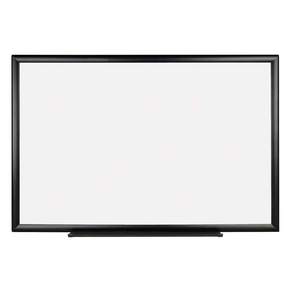 Realspace Magnetic Dry-Erase Whiteboard, Steel, 24in x 36in, White, Black Aluminum Frame