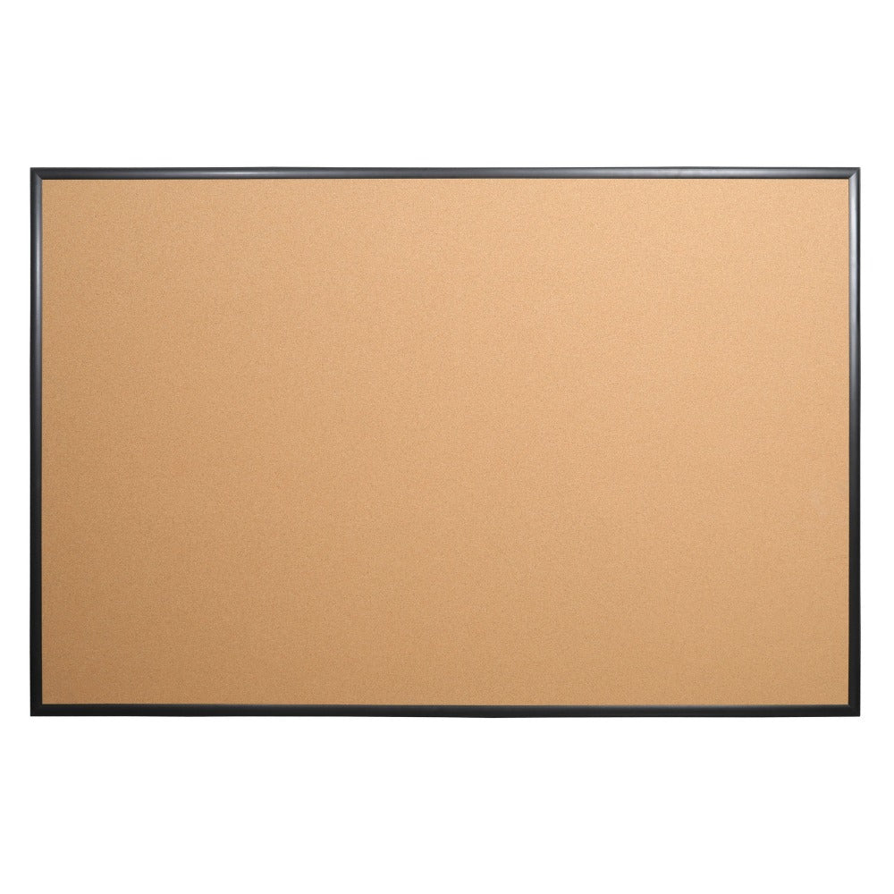Office Depot Brand Cork Bulletin Board, 48in x 72in, Aluminum Frame With Black Finish