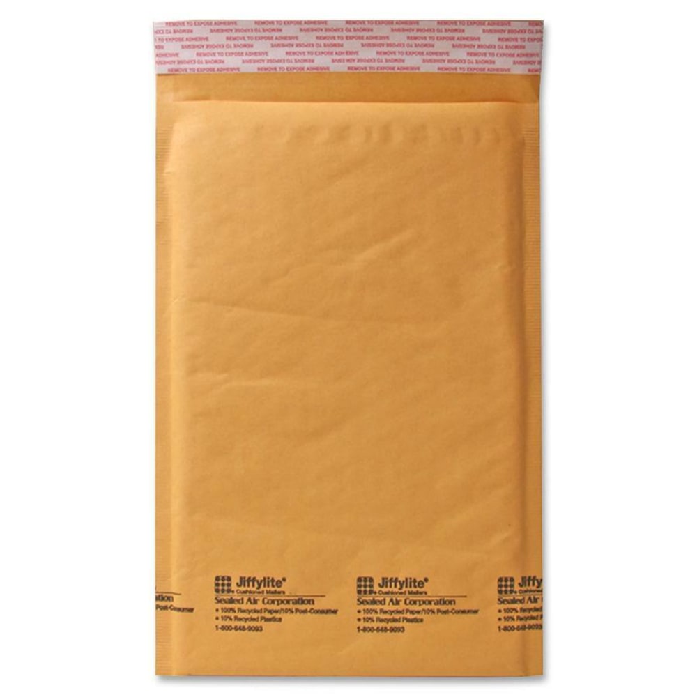 Sealed Air Self-Seal Bubble Mailers, 7 1/4in x 12in, Kraft, Case Of 100