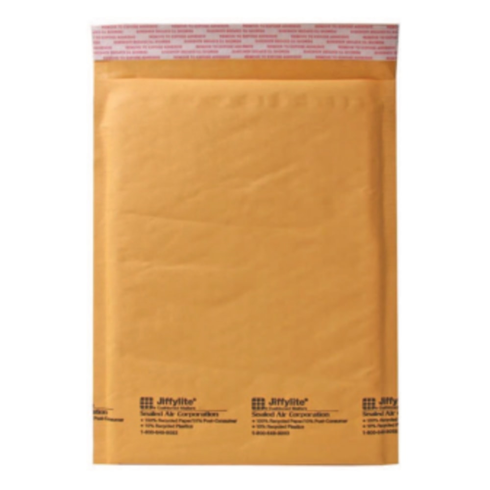 Sealed Air Self-Seal Bubble Mailers, 8 1/2in x 12in, Kraft, Case Of 100