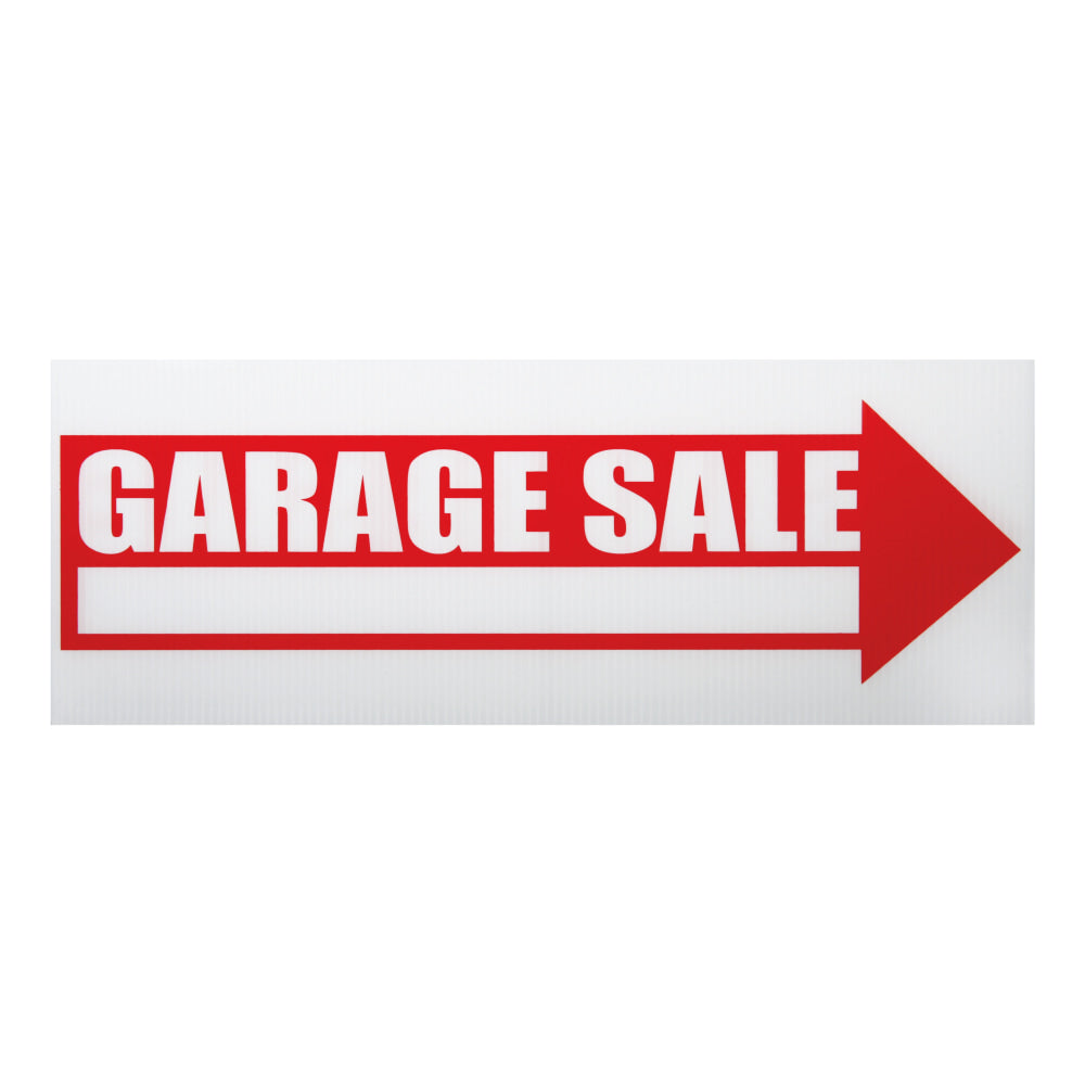Cosco "Garage Sale" Sign With Stake Kit, 6in x 17in, Red/White