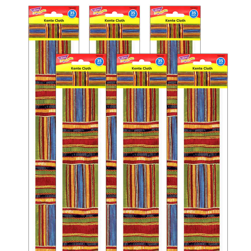 TREND Bolder Borders, 2-3/4in x 35-3/4ft, Kente Cloth, Pack Of 6 Borders