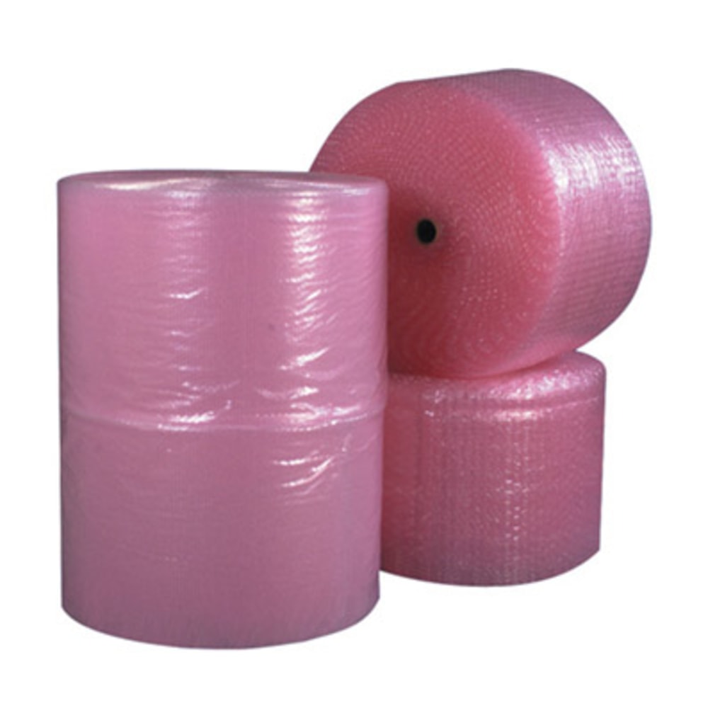 B O X Packaging Anti-Static Air Bubble Rolls, 1/2in x 24in x 250ft, Pink, Pack Of 2