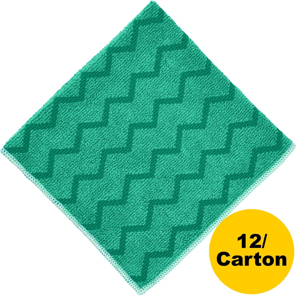 Rubbermaid Microfiber Cleaning Cloths, 16in x 16in, Green