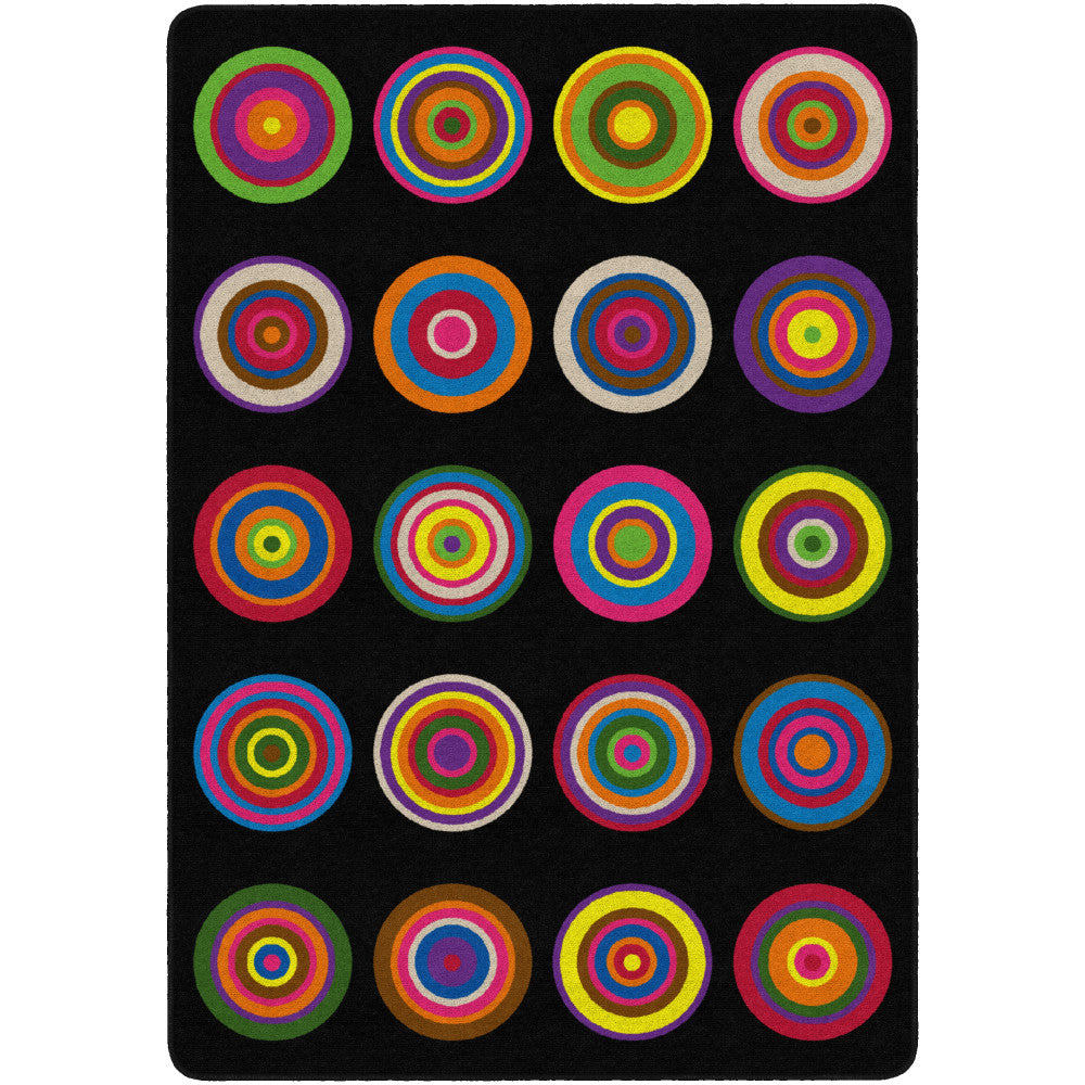 Flagship Carpets Color Rings Rug, Rectangle, 6ft x 8ft 4in, Black