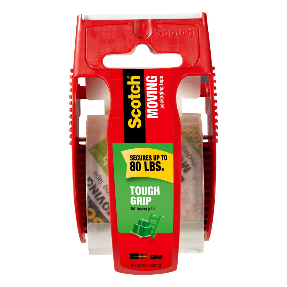 Scotch Tough Grip Moving Packing Tape With Dispenser, 1-7/8in x 22.2 Yd., Clear