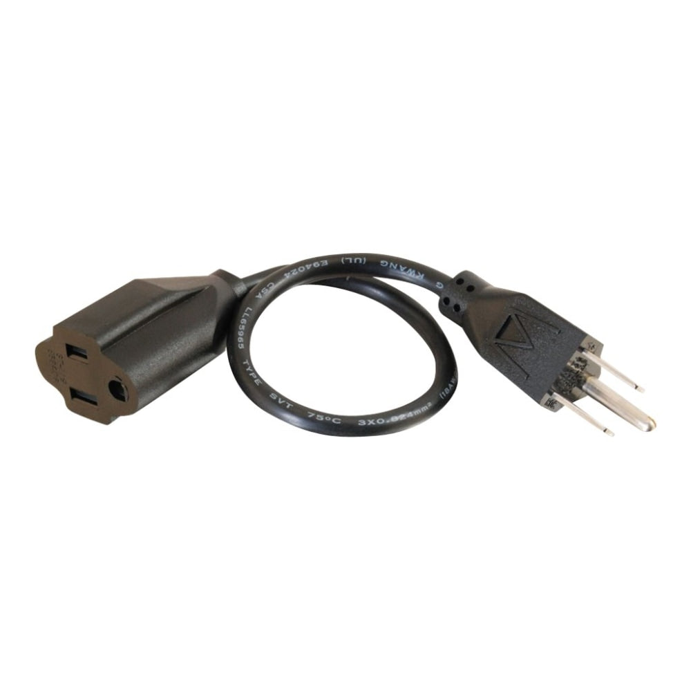 C2G 3ft Outlet Saver Power Extension Cord - 18 AWG - NEMA 5-15P to 5-15R - 3ft 18 AWG Outlet Saver Power Extension Cord (NEMA 5-15P to NEMA 5-15R) (TAA Compliant)