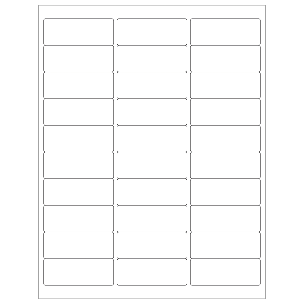 Tape Logic Weather-Resistant Laser Labels, LL251WR, Rectangle, 2 5/8in x 1in, White, Case Of 3,000