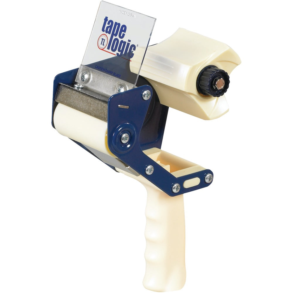 Tape Logic Heavy-Duty Carton Sealing Tape Dispenser, 3in, Blue/Off-White