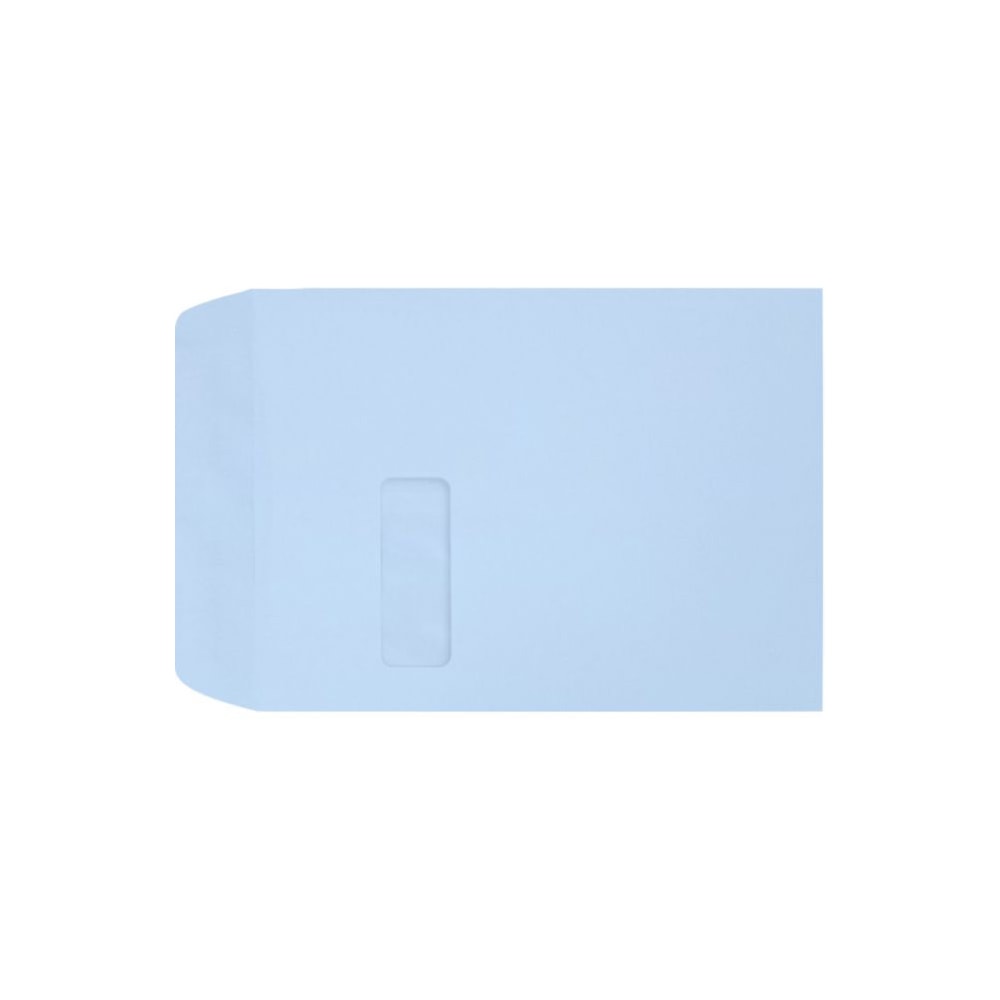 LUX #9 1/2 Open-End Window Envelopes, Top Left Window, Gummed Seal, Baby Blue, Pack Of 50