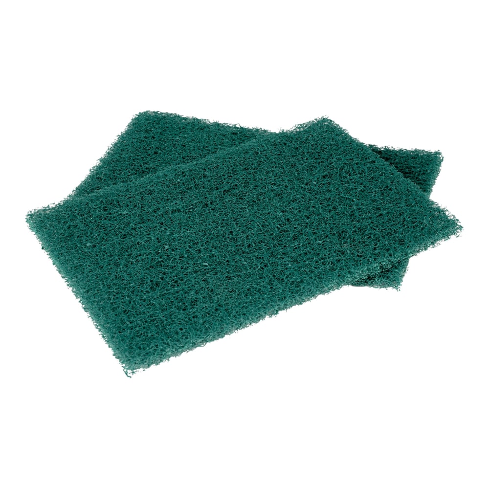 3M Scotch-Brite 86CC Heavy-Duty Scouring Pads, 6in x 9in, Green, Pack Of 10 Pads