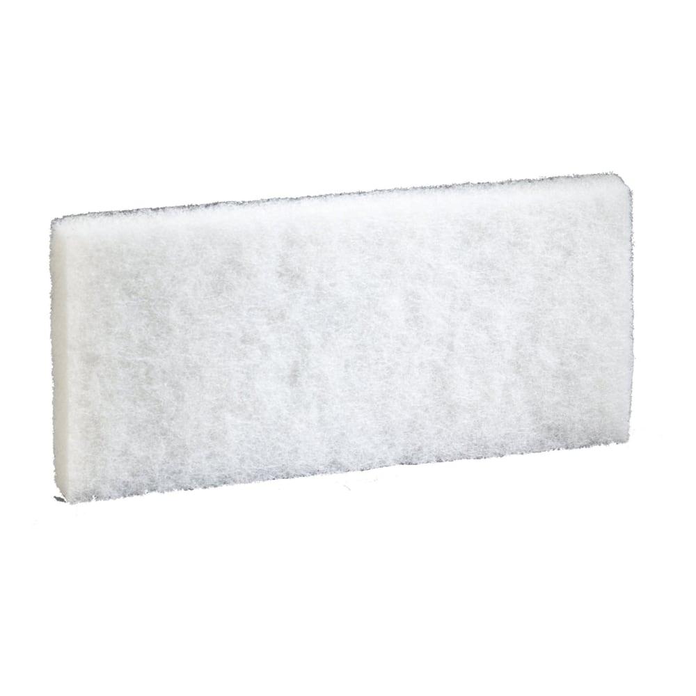 Niagara Light-Duty Utility Scrub Pads, 4-5/8in x 10in, White, Box Of 5 Pads