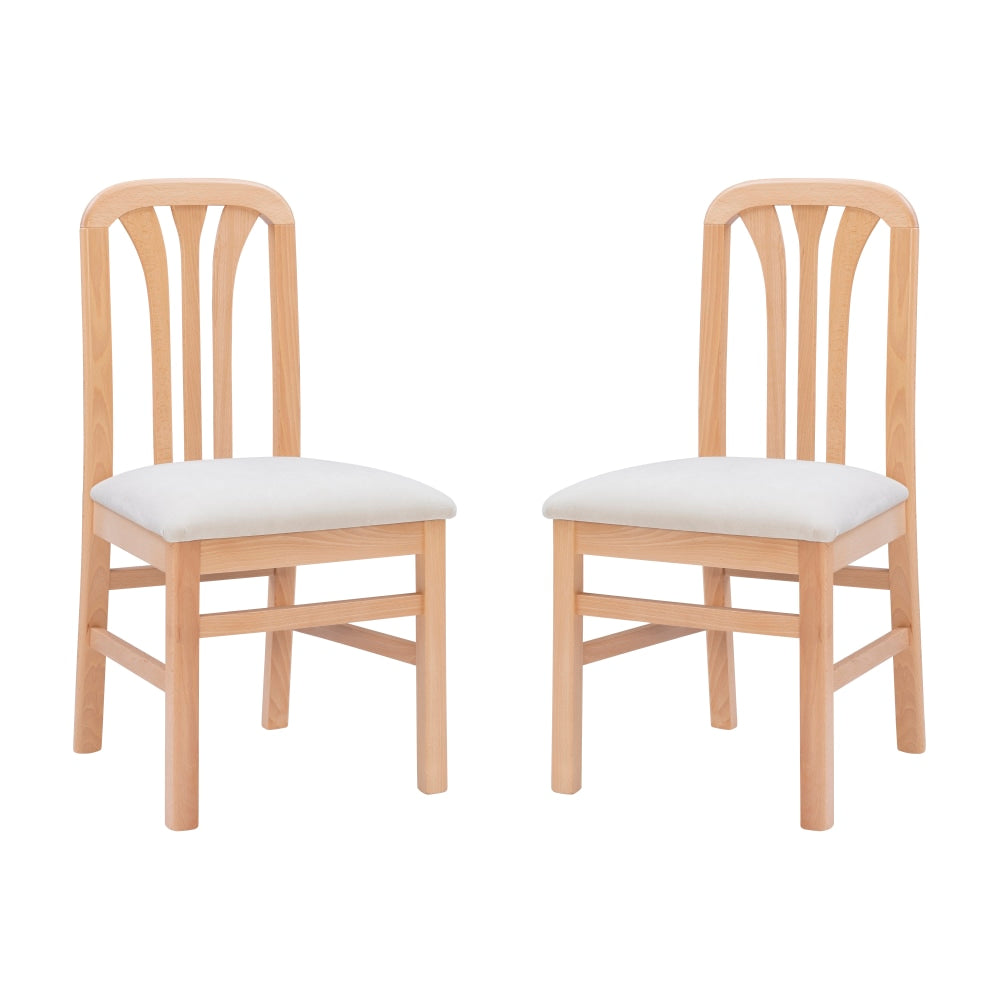 Linon Gilliam Upholstered Side Chairs, White/Natural, Set Of 2 Chairs