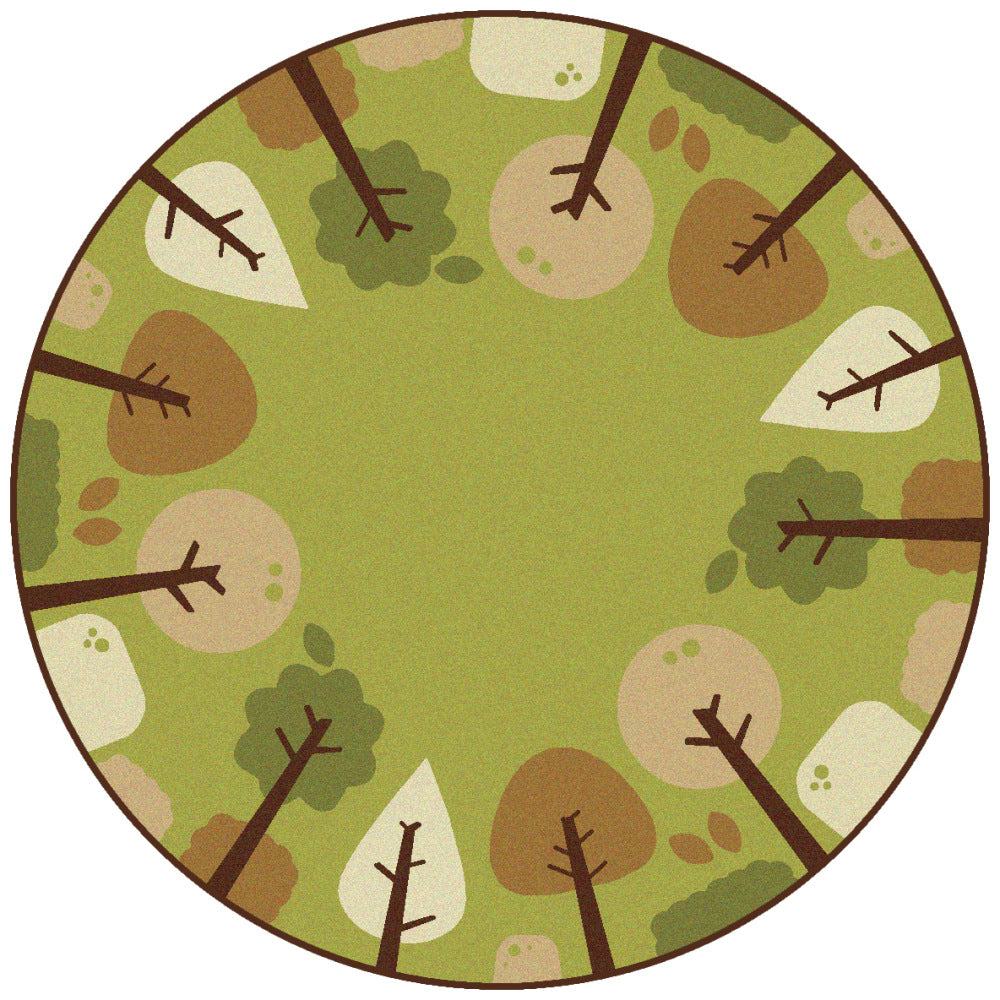 Carpets For Kids KIDSoft Tranquil Trees Decorative Rug, 6ft, Green