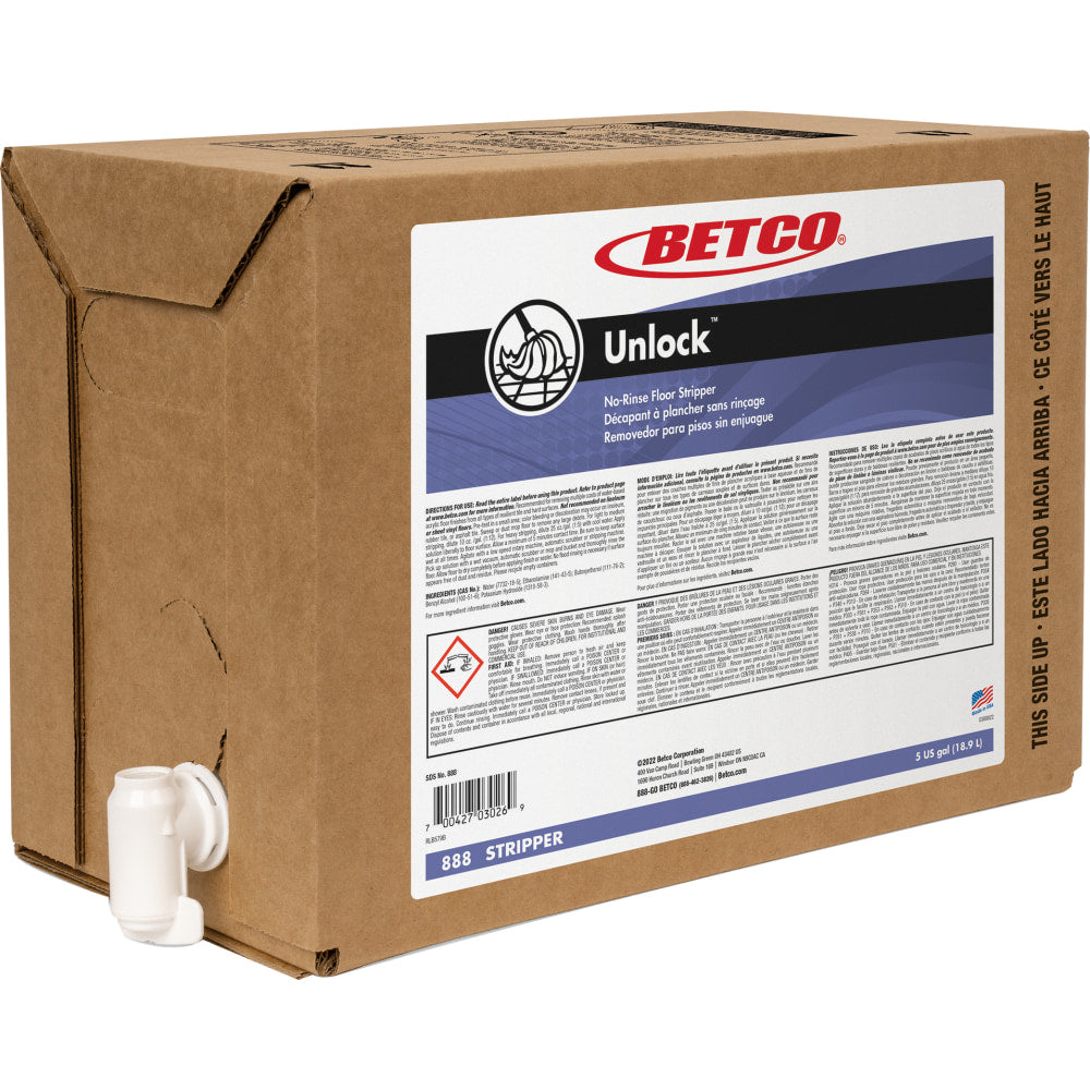 Betco Unlock Floor Stripper, 5 Gallon Container