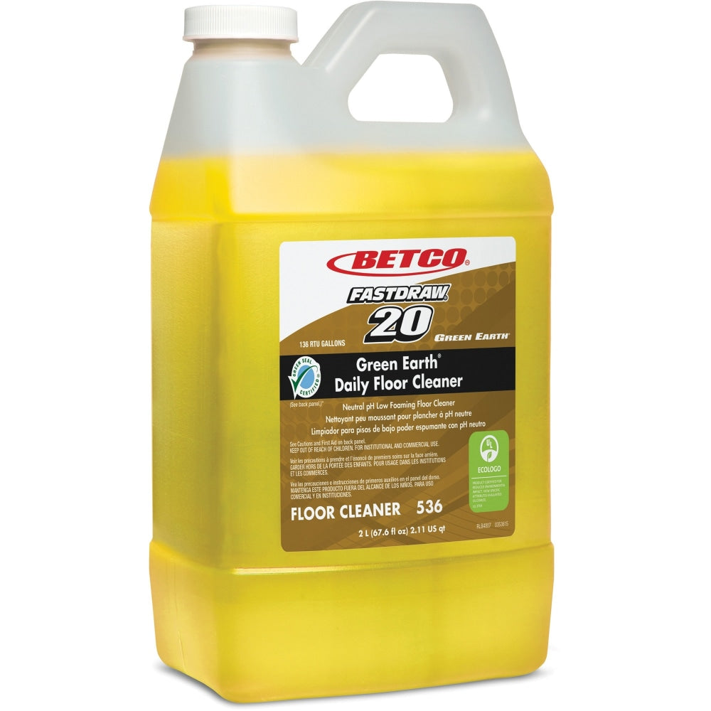 Betco Green Earth Daily Floor Cleaner, 76 Oz Bottle, Yellow, Case Of 4