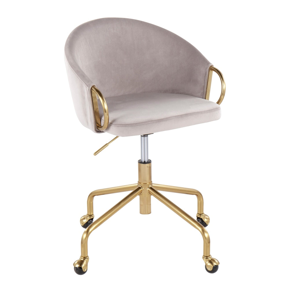 LumiSource Claire Task Chair, Silver/Gold
